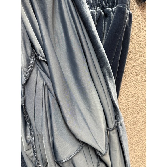 Umgee Velvet Whimsigoth Tiered Maxi Dress XL Teal Boho Flutter Sleeve NWT - Picture 14 of 14